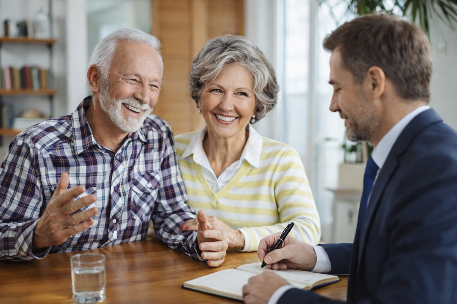 Medicare advisor meeting with senior couple